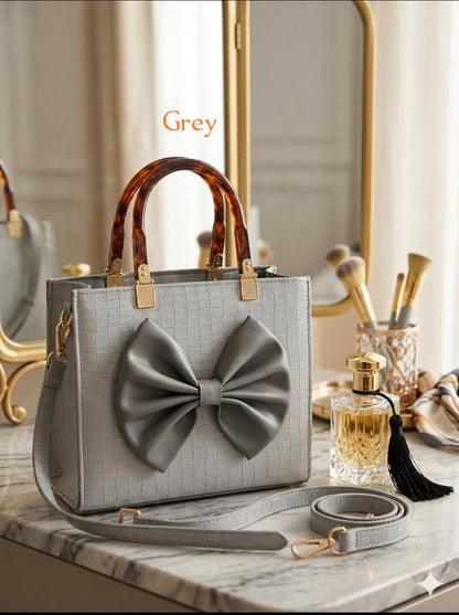 ✨ Premium Camel Structured Handbag with Bow Design