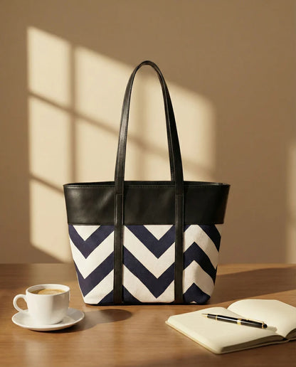 Chevron Tote Bag Black