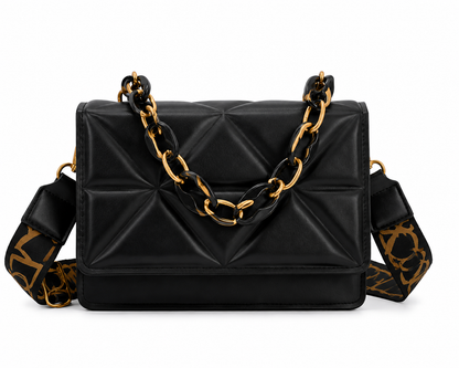 Luxe Geometric Chain Crossbody Bag