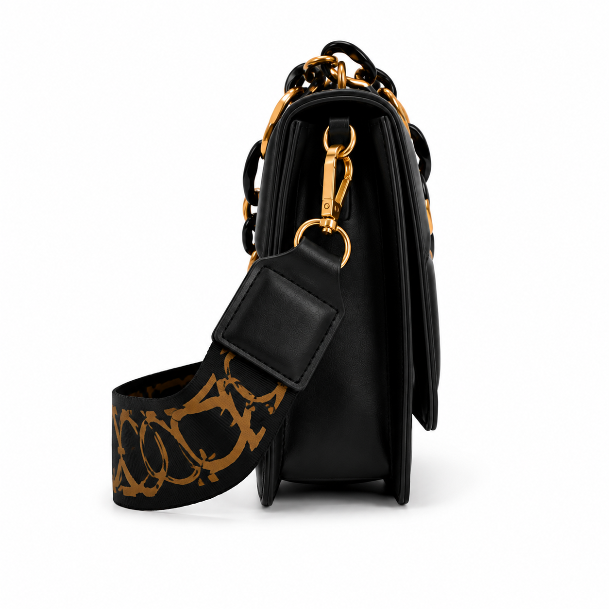 Luxe Geometric Chain Crossbody Bag