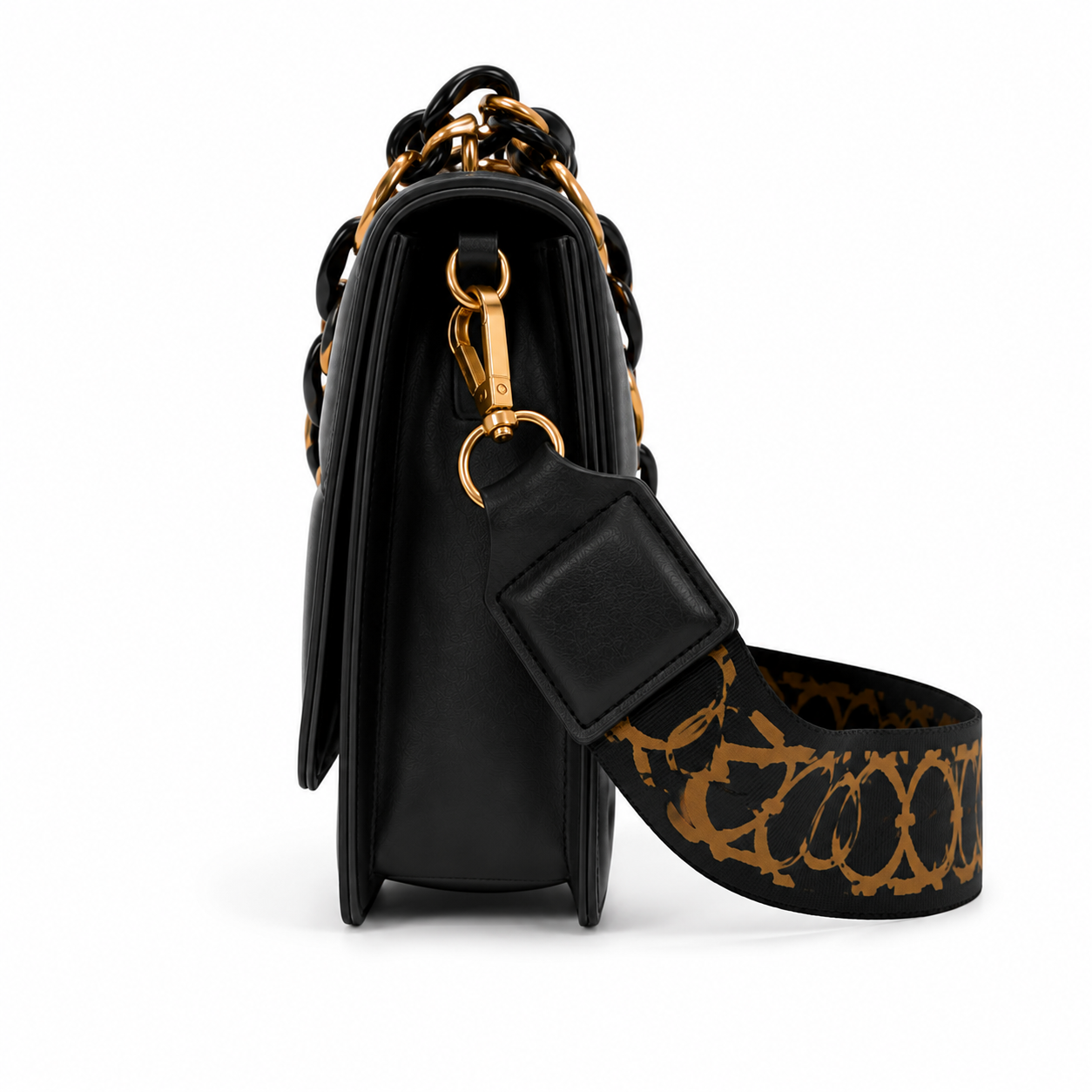 Luxe Geometric Chain Crossbody Bag