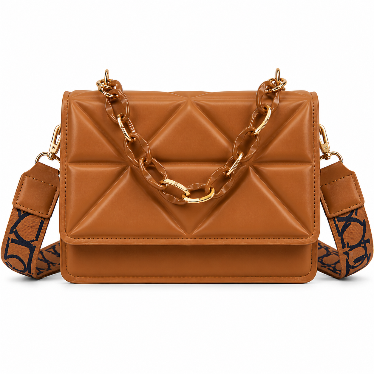 Luxe Geometric Chain Crossbody Bag
