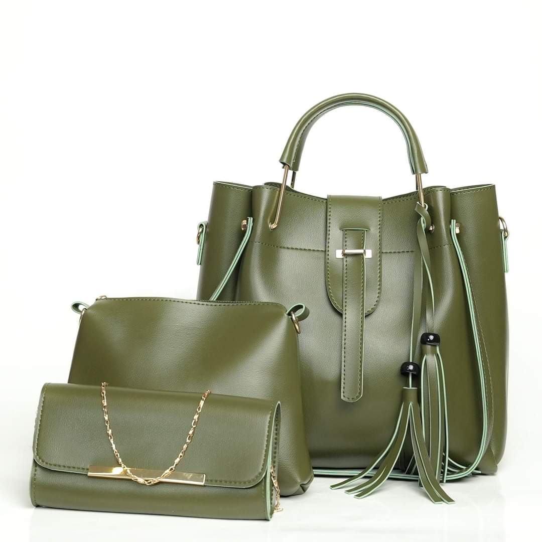Elegant Maroon 3PC Women Handbag Set
