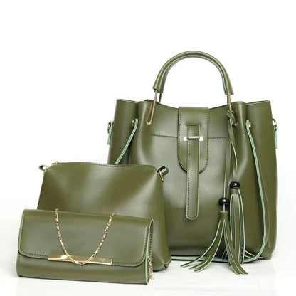 Elegant Maroon 3PC Women Handbag Set