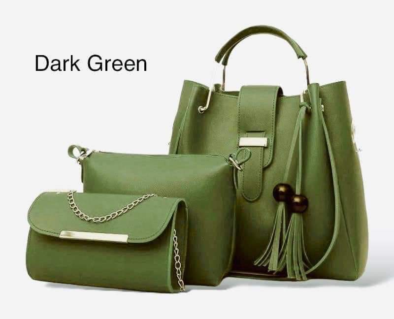 Elegant Maroon 3PC Women Handbag Set