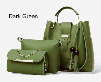 Elegant Maroon 3PC Women Handbag Set