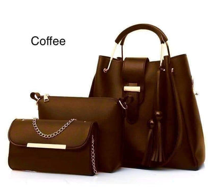 Elegant Maroon 3PC Women Handbag Set