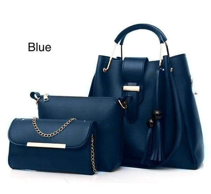 Elegant Maroon 3PC Women Handbag Set
