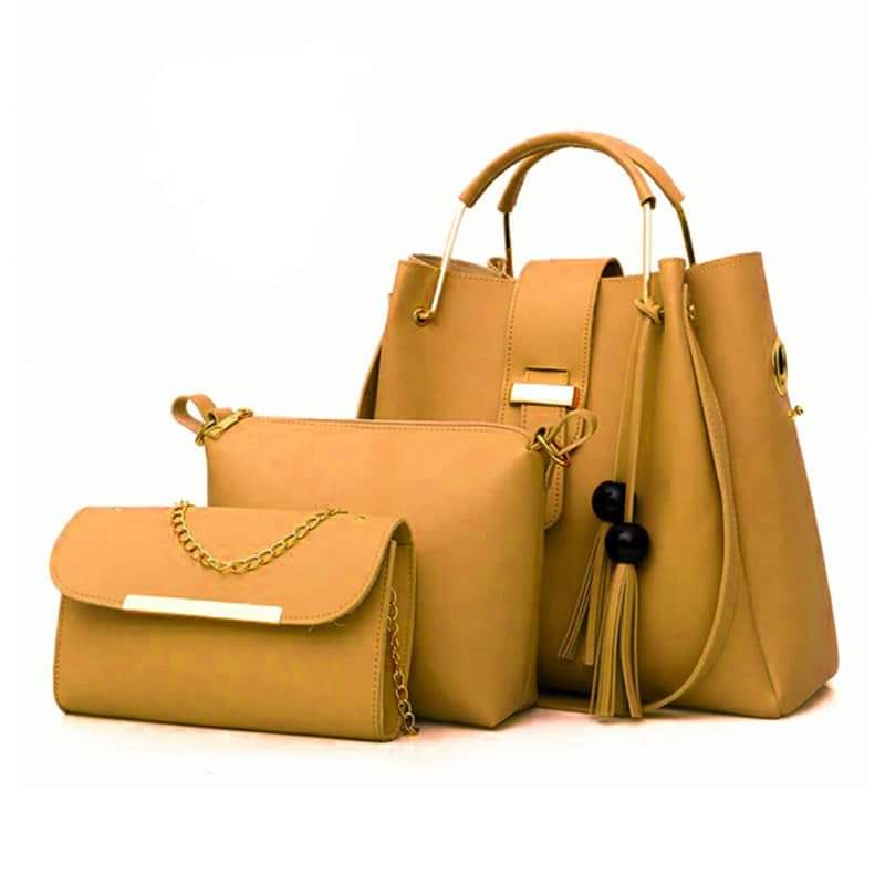Elegant Maroon 3PC Women Handbag Set