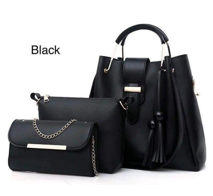 Elegant Maroon 3PC Women Handbag Set