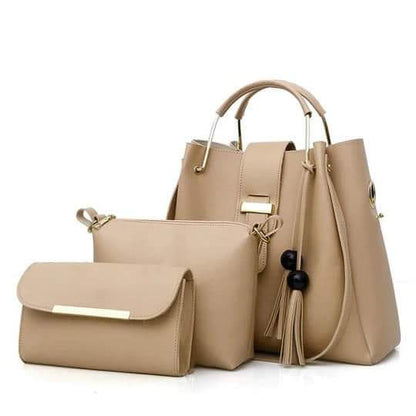 Elegant Maroon 3PC Women Handbag Set
