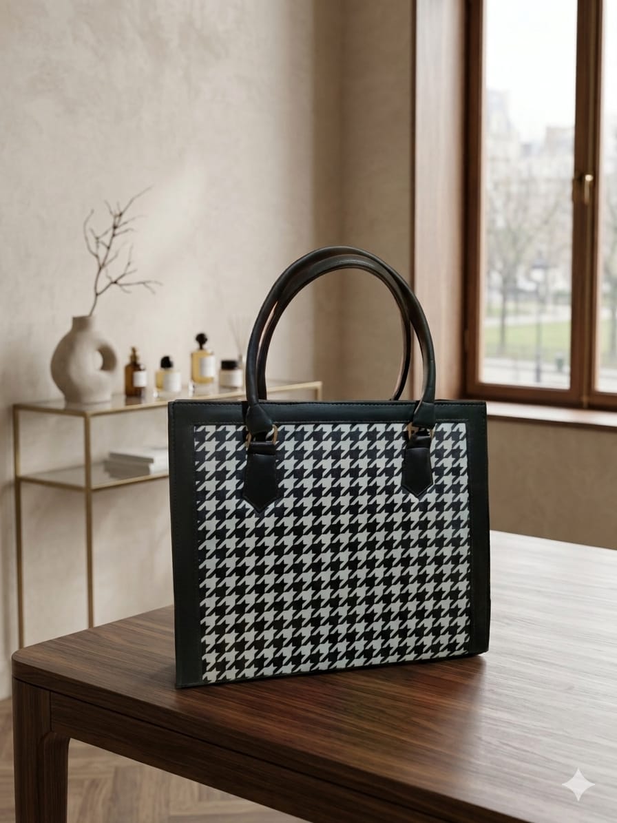 Elegant Floral Hexagon Ladies Handbag with Long Strap