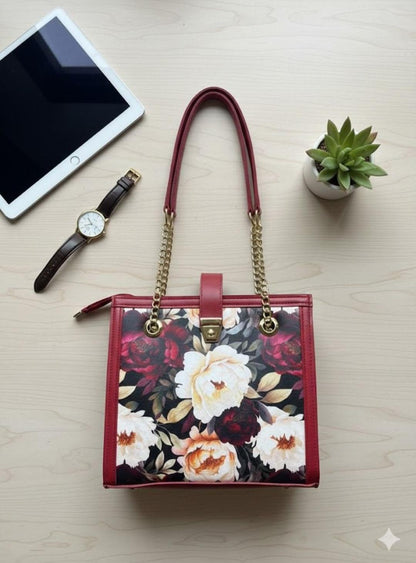 Floral Luxury Chain Shoulder Handbag